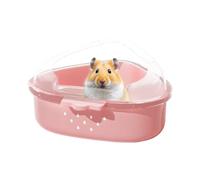 Mimoqk Hamster Sand Bath Box | Transparent Top Large Hamster Bathroom - Small Animal Bedding for Toilet Grooming Hiding Sleeping Lemming Gerbil Playground Playing Exploring
