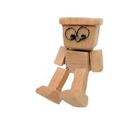 Mimoqk Handmade Wooden Man Figurine Action Figure for Car Decoration - Office Decoration for Vehicles and Interiors, Home, Bedroom, Living Room