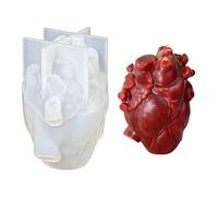 Mimoqk Heart Organ Silicone Mold,3D Heart Candle Making Mould | Soap Molds | for Plaster Soap Resin Craft Chocolate Home Holiday Party Family Friends