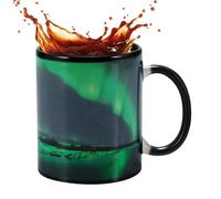 Mimoqk Heat Changing Sensitive Mug - Ceramic Heat Changing Reveal Mug,Northern Lights Design Cool Coffee Tea Magic Color Change Cup, Ceramic for Boys Girls Men Women