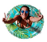 Mimoqk Inflatable Swim Ring - Large Size Tropical Pattern Portable Raft Inflatable Swim Floats for Swimming Pool - for Women, Men, Adults, Beach, Vacation, Travel, River, Lake, Gym