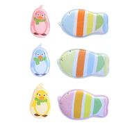 Mimoqk Kids Bath Sponge | Cute Shapes Natural Bath Sponges - Soft Bathroom Accessories, Super Absorbent Kids Sponge for Shower, Delicate Skin, Boys