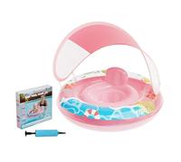 Mimoqk Kids Pool Float | Inflatable Swimming Ring with Removable Canopy - Swimming Float for Kids - Beach Lake River Water Summer Party Games Dock Indoor Outdoor Surf