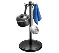 Mimoqk Kitchen Worktop Utensil Holder with 8 Hooks for Spatula and Spoon | 360 Degree Rotating Stand for Kitchen Utensils - for Mixing Rod, Home, Restaurant,