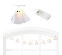 Mimoqk Light up Ghost - Light up Ghost Garland - 6.5 Feet LED Battery Operated Lamp for Haunted House Fireplace Party Kitchen Indoor Home Outdoor Porch Decoration