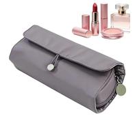 Mimoqk Makeup Brush Holder - Foldable Cosmetic Pouch - Portable Brush Case | For Everyday Use: Home, Office, School, Dorm, Studio, Social Gatherings, grey, Se référer au descriptif, Refer to