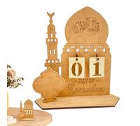 Mimoqk Middle Eastern Festival, Wooden 2025 Countdown Calendar, 30-Day Holiday Ornament Tracker, Date Decor for Kids (1 Set), Holiday Decorations Home and More