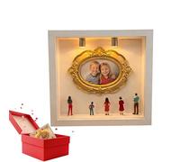 Mimoqk Miniature DIY Museum Kit | Precious Souvenirs with Mini Gold Frames and Figurines - DIY Mini Display Case - for Wedding, Valentine's Day, Birthday, Party