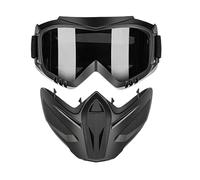 Mimoqk Motorcycle Face Cover Anti Fog - with Detachable Goggles Windproof Dustproof Shield | 2 in 1 Adjustable Face Cover for Motorcycle Riding,for Men, Ski, Welding, Outdoor, Cycling, Work, Gardening