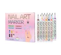 Mimoqk Nail Markers, 12 Colours Manicure Paint, 0.7 mm Women's Nail Markers | Point, Dot, Drawing, Sculpture, Acrylic, Girls, Salon and Home, Beauty and Care