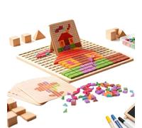 Mimoqk Pattern Blocks, Colorful Geometric Puzzle, Practical Learning Aid, Functional Kids Supply, Portable Craft Accessory, for Boys Girls Birthday Holidays Party Games Home Daily Routine