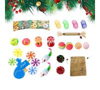 Mimoqk Plush Cat Toys | Christmas Themed Interactive Plush Set for Kittens | Bite Resistant Chew Toys Kit for Cats Small Medium Large