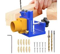 Mimoqk Pocket Hole Jig Kit | Woodworking Pocket Drilling Jig - Angle Drill Guide with Dust Collecting for Woodworking, Patio, Cabinet, Office,