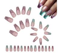 Mimoqk Press False Nails - Colorful Press False Nails | Cute User Friendly Fake Nails, Supplies for Holiday, Dates, Birthday Parties