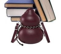 Mimoqk PU Leather Sling, Vintage Style with Calabash Design, Compact Bag with Adjustable Strap, Women Shoulder Bag, Retro Leather Purse for School Gym Travel Work Office Daily, Wine Red, Se référer au