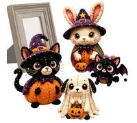 Mimoqk Quilting Kit, Fun Characters Handmade Sewing Craft, Practical Home Aid, Functional Office Supply, Portable Birthday Accessory, for Adults Beginners Halloween Projects Daily Routine