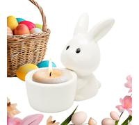 Mimoqk Rabbit Shaped Candle Holder - Cute Table Ornament Heat and Cold Resistant, Easter Bunny Shaped Candle Holder - For Dining Table, Banquet, Party, Shelf