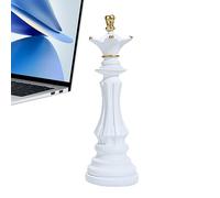 Mimoqk Resin Chess Piece Decor | King and Queen Figurine Statues | Craft Ornaments | Tabletop Decoration for Home