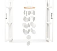 Mimoqk Seashell Wind Chimes for Outdoor | Garden and Beach Chimes, Decorative Hanging with Soothing Sounds Boho Style for Garden, Home, Beach, Veranda, Summer