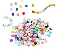 Mimoqk Silicone Lens Beads | Colorful Handmade Craft Hardware - Key Ring with Beads - For Necklaces and Keyrings for Men, Women, Boys, Girls, Youth and Teens