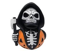 Mimoqk Skeleton Ducks, Holding Sickle Figurines, Gothic Decor Statues, Resin Skeleton Ornaments, Spooky Home Accent for Bookshelf, Car, Halloween Display, 2.76x2.56x2.95 inches