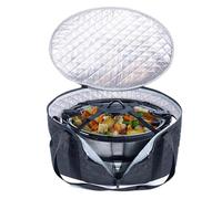 Mimoqk Slow Cooker Bags | Large Capacity Reusable Insulated Liners With Lid Clasp Slow Cooker Travel Bag For Camping Hiking Outdoor Traveling Picnic Parties