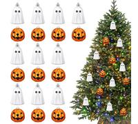 Mimoqk Small Halloween Ornaments, Holiday Hangable Pendants, Pumpkin Ghost Shape Pendants for Halloween Window Door Wall Mantelpieces Homeowners Event Planners Garden