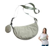 Mimoqk Small Nylon Half-Moon Bag Adjustable Compact Nylon Purse Shoulder | Shoulder Bag Messenger Shoulder Compact Casual Day Bag for Work, Dates, Travel, Daily Commute, Shopping, Outdoor, Hiking