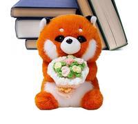 Mimoqk Soft Animal Plush Toys | Cute with Bouquet | Valentine's Day Teddy Bear | Gift for Wife Mother Christmas Birthday Wedding Valentine's Day