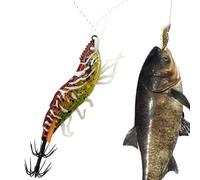 Mimoqk Squid Lure Night Glow in the Dark Fishing Lures Shrimp Lures for Freshwater River Lake Pond Family Holiday Night and Morning