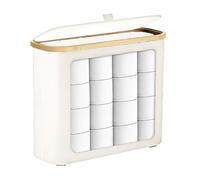 Mimoqk Toilet Roll Holder, Large Paper Storage for Bathroom Organized,Space-Saving Solution with Lid, Toilet Tissue Basket for Floor Cabinet Use Home Under Sink and More