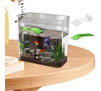 Mimoqk Turtle Tank Starter, Ornamental Fish Bowl, Clear Desk Fish Tank, Multi-Function Aquarium, Small Aquarium for Pets, Betta Fish Aquarium, Decorative Fish Bowl,