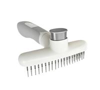 Mimoqk Undercoat Rake for Dogs | Professional Stainless Steel Ergonomic - Pet Pro Grooming Tool Dematting Rake - for Travel Outdoor Indoor Apartment Routine Cleaning Care