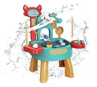 Mimoqk Water Play Table, Outdoor Sensory Pool, Running Sink Toy, Kids Learning Aid, Functional Summer Supply, for Boys Girls Backyard Patio Beach Camping Daycare Home Playroom Holiday Birthday