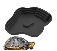 Mimoqk Wide Edge Tortoise Water Basin, Lizard Hydration Bath Pool Set, Built In Ramp Water Dish System, Easy Clean Habitat Bowl Tray, Nature Inspired Terrarium Design, Reptile Tank Use