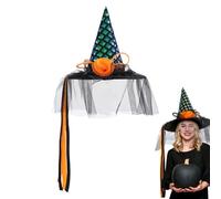 Mimoqk Witch Hat, Wide Brim Witch Hat Halloween Costume Accessory Classic Costume Accessory for Outdoor Indoor Home Garden Party Accessories and Cosplay