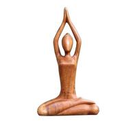Mimoqk Yoga Statues Figurines, Yoga Figurines, Wooden Meditation Statue - Handmade Meditation Garden Statue, Yoga Room Table Ornaments for Living Room, Gallery