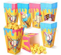 Mimorou 25 Pcs 46 oz Large Ice Cream Drip Baseball Popcorn Boxes Baseball Party Supplies Decoration Disposable Treat Snack Bucket for Team Gift Sport Birthday Party Favors