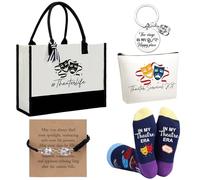 Mimorou 6 Pcs Theater Gift Set for Women Drama Christmas Actor Gift | Musical Theater Gifts, Trapezoid Canvas Tote, Cosmetic Bag, Theater Socks Keychain Bracelet Card, Actor Teachers and Students