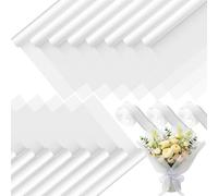 Mimorou 60 Sheets Flower Wrapping Paper, Waterproof Floral Bouquet Wrapping Paper Korean Florist Bouquet for DIY Valentine Wedding Birthday Graduation Gift(Matte White,Edgeless)