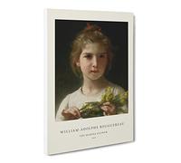 Mimosa Flower Girl By William Adolphe Bouguereau Canvas Print | Gallery Wrapped 30mm Frame Wall Art | 30x20 inches | Ready to Hang | Classic Floral Picture | Living Room Bedroom Lounge Office