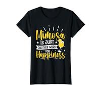 Mimosa is Just Another Word for Happiness Value Graphic T-Shirt, Women, Black, L