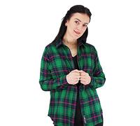 Mimosa Ladies Maternity Flannel Shirts 100% Cotton Checked Premium Casual Size 8-36 Green/Navy