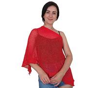 Mimosa Ladies Plain Stretch Lace Fish Net Bali Crochet Batwing Frill Small Poncho