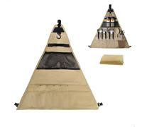mimzemamz Knife Bag Chef's Knife 55 cm x 59 cm, Knife Bag Durable Fabric Thickened Canvas, Multifunctional Knife Bags with 7 Pockets and Hooks for Travel, Camping, Hiking (Khaki)