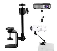 mimzemamz Projector Stand, C Clamps Adjustable Projector Support with Rotation, Desk Metal Projector Bracket with 1/4" Screw for Home Cinema, Office, Games Room
