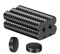 MIN CI 110 Pack Black Round Magnet 18mm x 5mm Small Magnets for Crafts, Fridge & Whiteboard, Office Use