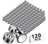 MIN CI 120Pack Fridge Magnets Strong, 12x16mm Small Magnets for Crafts, Mini Magnetic Pins, Whiteboard Magnet for Noticeboard Refrigerator(Bright Black)