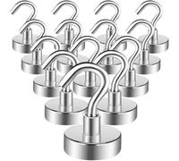 MIN CI 14pcs Heavy Duty Magnetic Hooks - 35lbs, Strong Neodymium Magnets, For Cruise Cabins, Fridge, Kitchen, Workplace