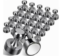 MIN CI 20Pack Fridge Magnets 12x16mm Strong Magnets for Whiteboard, Refrigerator Magnet Magnetic Push Pins Neodymium Magnet for Crafts(Bright Black)